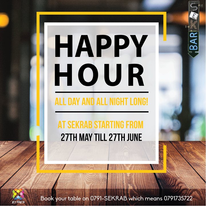 sekrabjo's tweet photo. Join us for the Happy hour all day and all night!
AT SEKRAB STARTING FROM 27TH MAY TILL 27TH JUNE https://t.co/YBfqBJRcZZ https://t.co/zn1w3IwIcF