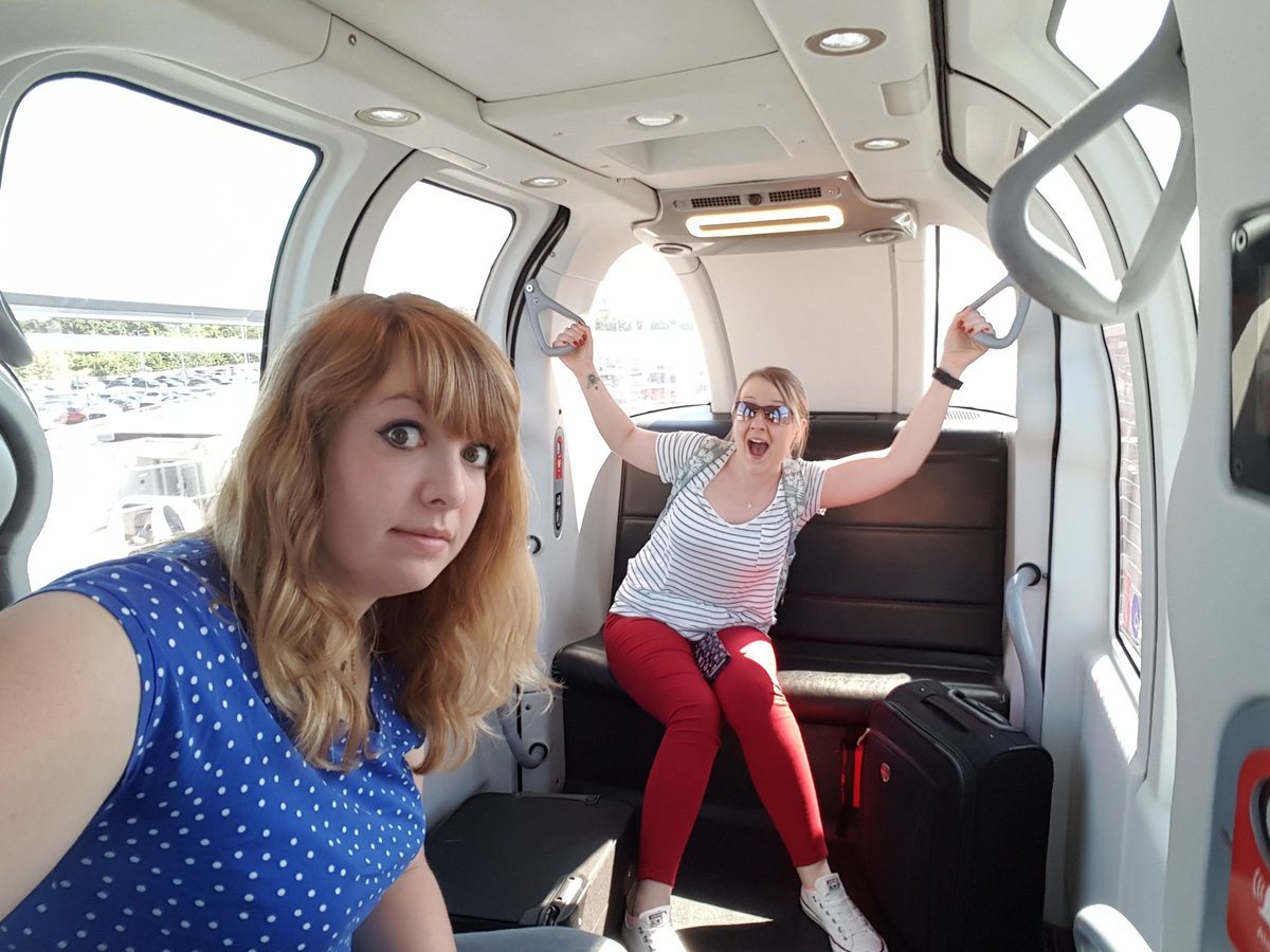 Plux_uk's tweet photo. Monkeying around in @HeathrowPod with @AmyLouQ - best bit of the holiday so far! #podpic #sportsbrasneeded https://t.co/sEVLoa7c5k