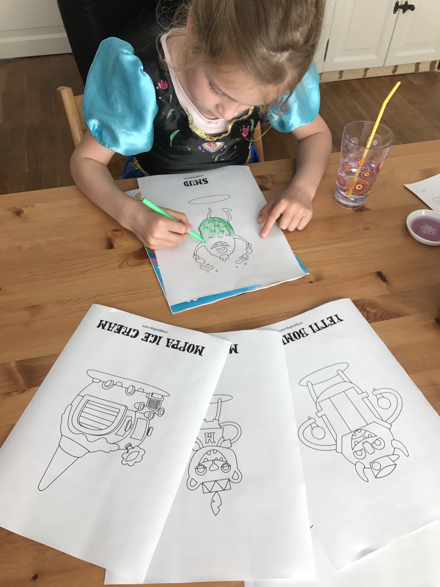 Moppadop's tweet photo. Time to cool off inside with some cool #Moppadop Colour-ins. You can download them here: https://t.co/YrXLxsUOVg #indiegames #kids https://t.co/gnABcttPHz