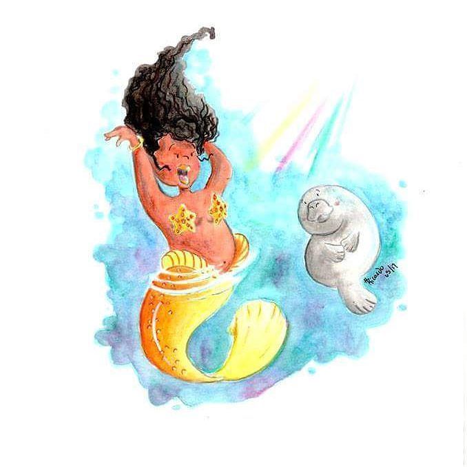 ilustrique's tweet photo. Yeyyyyy! A disco mermaid for Mermay!! #mermay #mermaid #discomermaid #manatin #watercolors #ilustrique https://t.co/qEV2Sets6b https://t.co/qcY0wjvbi5