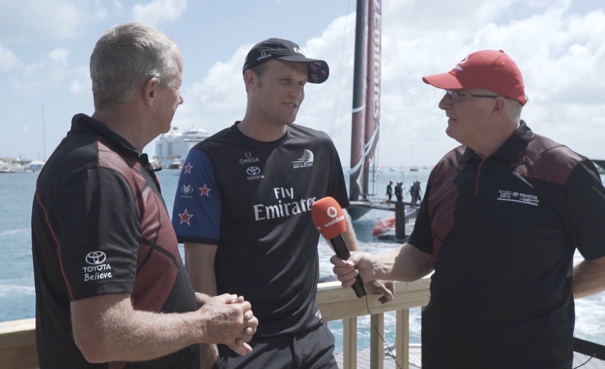 EmiratesTeamNZ's tweet photo. VIDEO: You can sense the excitement inside #ETNZ #Cyclor Josh Junior before todays @americascup racing kicks off https://t.co/cr72J9BTXX https://t.co/FmdqAw7DY3