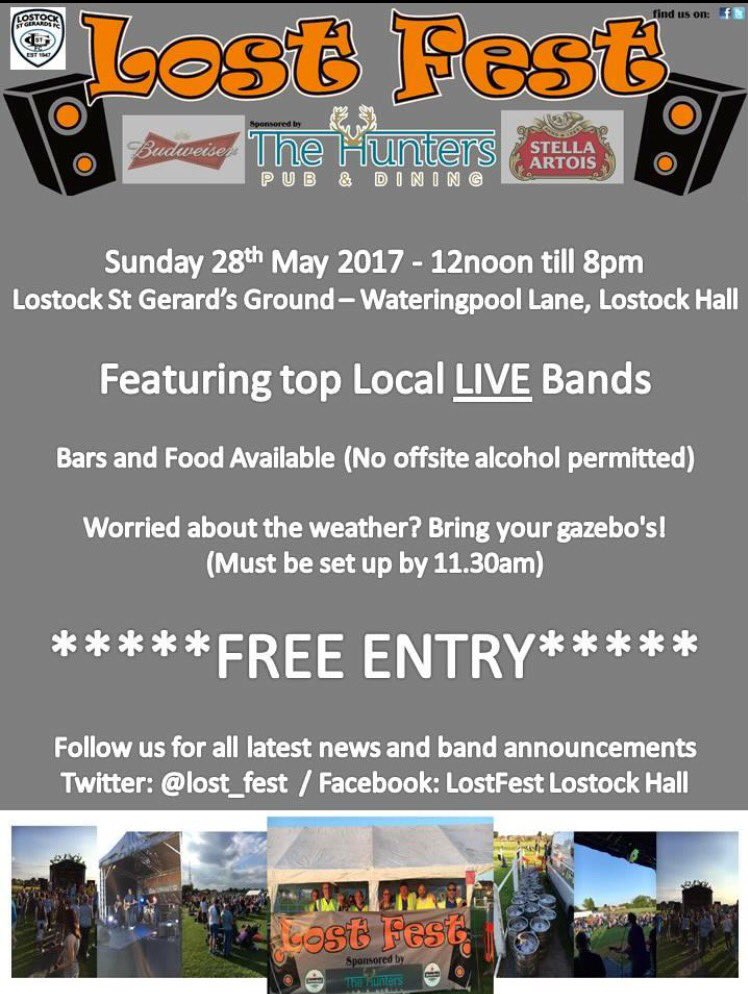 southribblebc's tweet image. It's almost time for @lost_fest 😎 Loads of amazing local bands performing live in Lostock Hall tomorrow - why not go along? 🎸