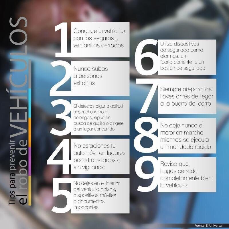 cespptmx's tweet photo. Evite el robo de vehículos con estos #TipsDeSeguridad. https://t.co/12hegdmIQe
