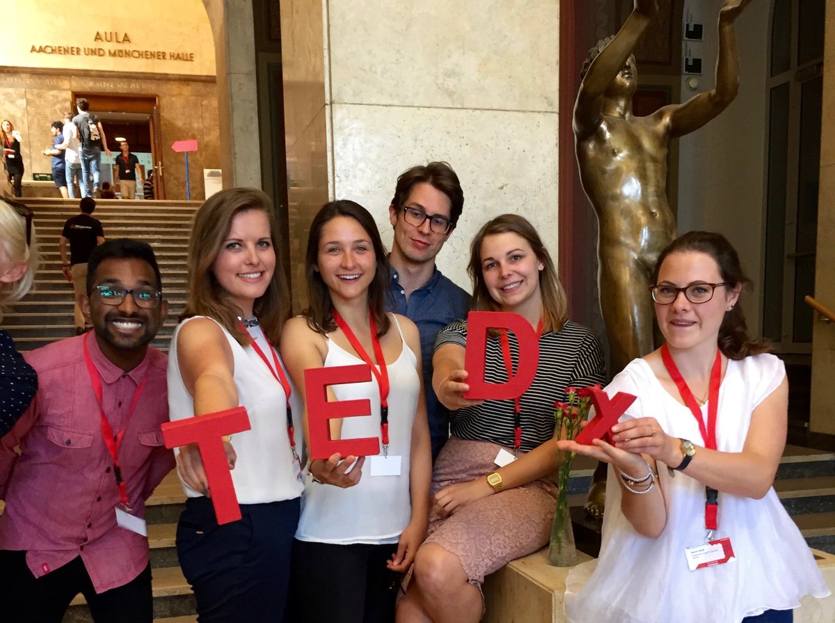 Getting inspired at <a href="/TEDxRWTHAachen/">TEDxRWTHAachen</a> with co-host @thaksanso sneaking into our picture. 😄 Entertaining and informative conference, thank you!