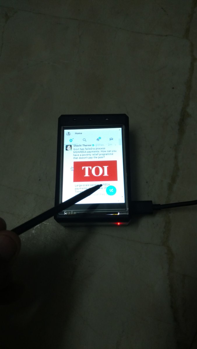 ProperGandaBoy's tweet image. A picture of a @Raspberry_Pi running Twitter tweeted from a raspberry pi running Twitter. #RaspberryPi #WeekendHack