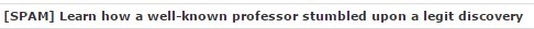 SelcouthSparks's tweet photo. Reverse psychology fail? This spam email has literally marked itself as spam in the subject... #stupidspam ~Sparks https://t.co/1v9nY1KlFQ