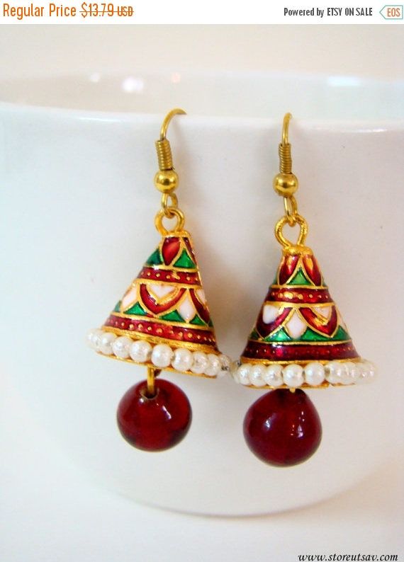 StoreUtsavIndia's tweet photo. https://t.co/KS85ZsiPQ0 30% OFF #SALE #EarringsDangle #handmade Conical #Jhumki #Meenakari Work #EnamelEarring #IndianEarring @Etsy #jewelry https://t.co/eq8dLPo19J