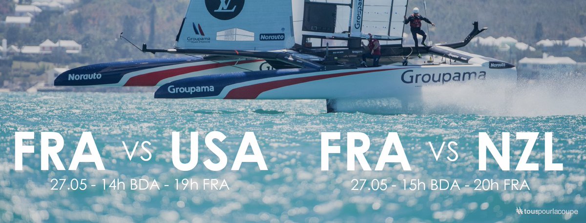 JOUR J - Suivez les régates en direct sur Canal + Sport à partir de 19h FR - @SportAvecCanal #TousPourLaCoupe #AmericasCup