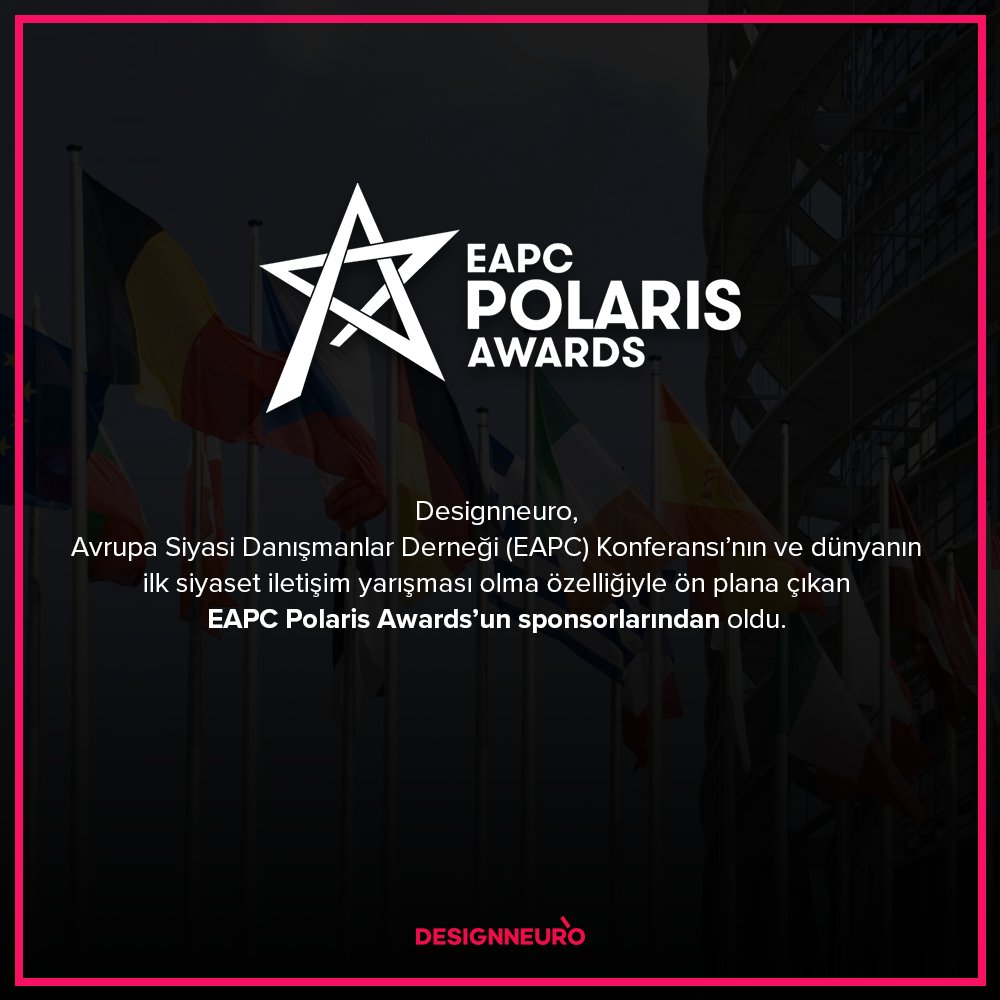 designneuro's tweet photo. Designneuro, Avrupa Siyasi Danışmanlar Derneği Konferansı'nın ve EAPC @polaris_awards'un sponsorlarından biri oldu. #eapc2017 https://t.co/EVLhgecYww