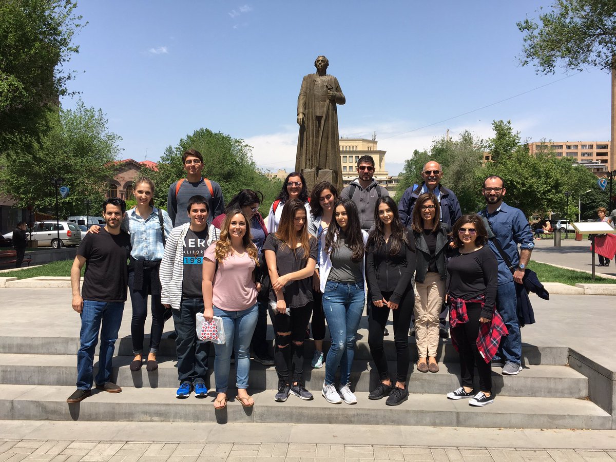 SBooroojian's tweet photo. Look who we ran into in Yerevan! 🇦🇲 @Fresno_State Armenian Studies students!  #armenia #kseearmenia https://t.co/tpxjUOG7wU