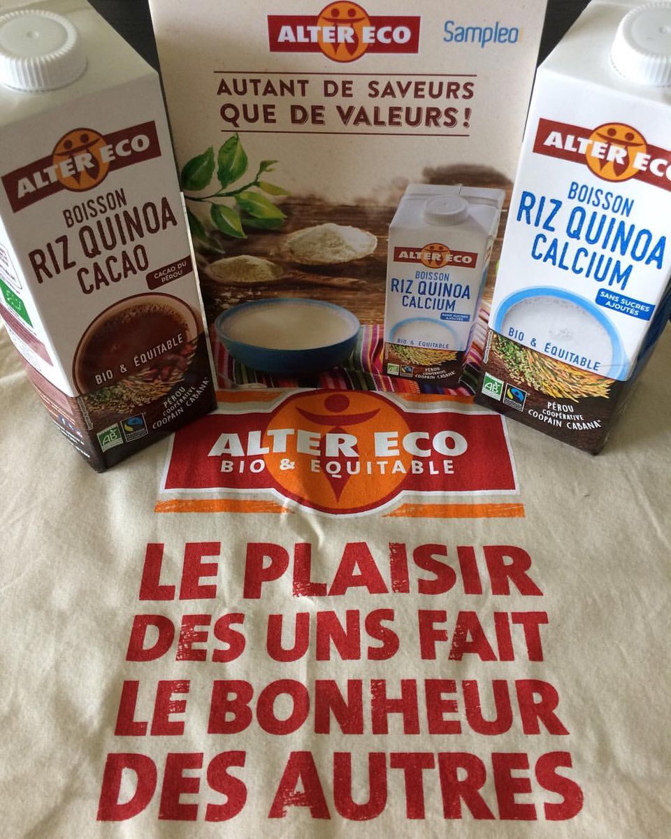 aureliens_c's tweet photo. J'ai été sélectionné pour tester les nouvelles boissons Riz Cacao et Calcium de @AlterEco_FR sur @sampleo 😃#voyageauperou #bioetequitable https://t.co/nz7YEX7Pnu