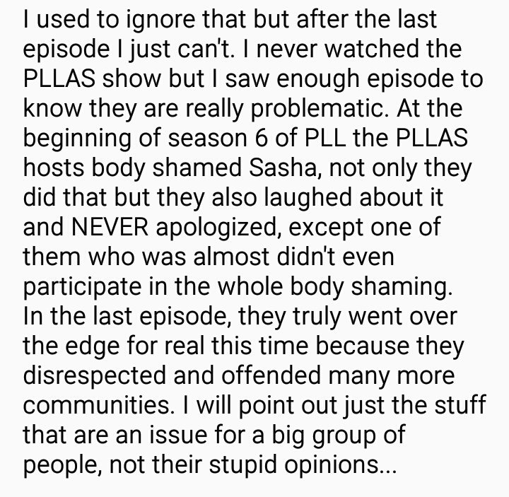 AMoravcov's tweet image. The #PLLAS is problematic as fuck and the least we can do now is to not watch it anymore so please read this and don't watch it.!