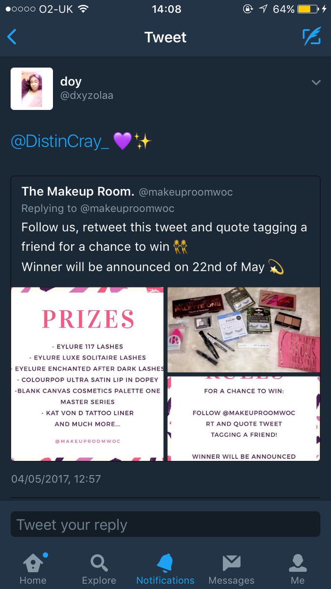 makeuproomwoc's tweet photo. Congratulations @dxyzolaa! You've won our giveaway. We'll be dming you shortly for you to claim your bag of makeup goodies 👯 https://t.co/aMM7tdk8cq