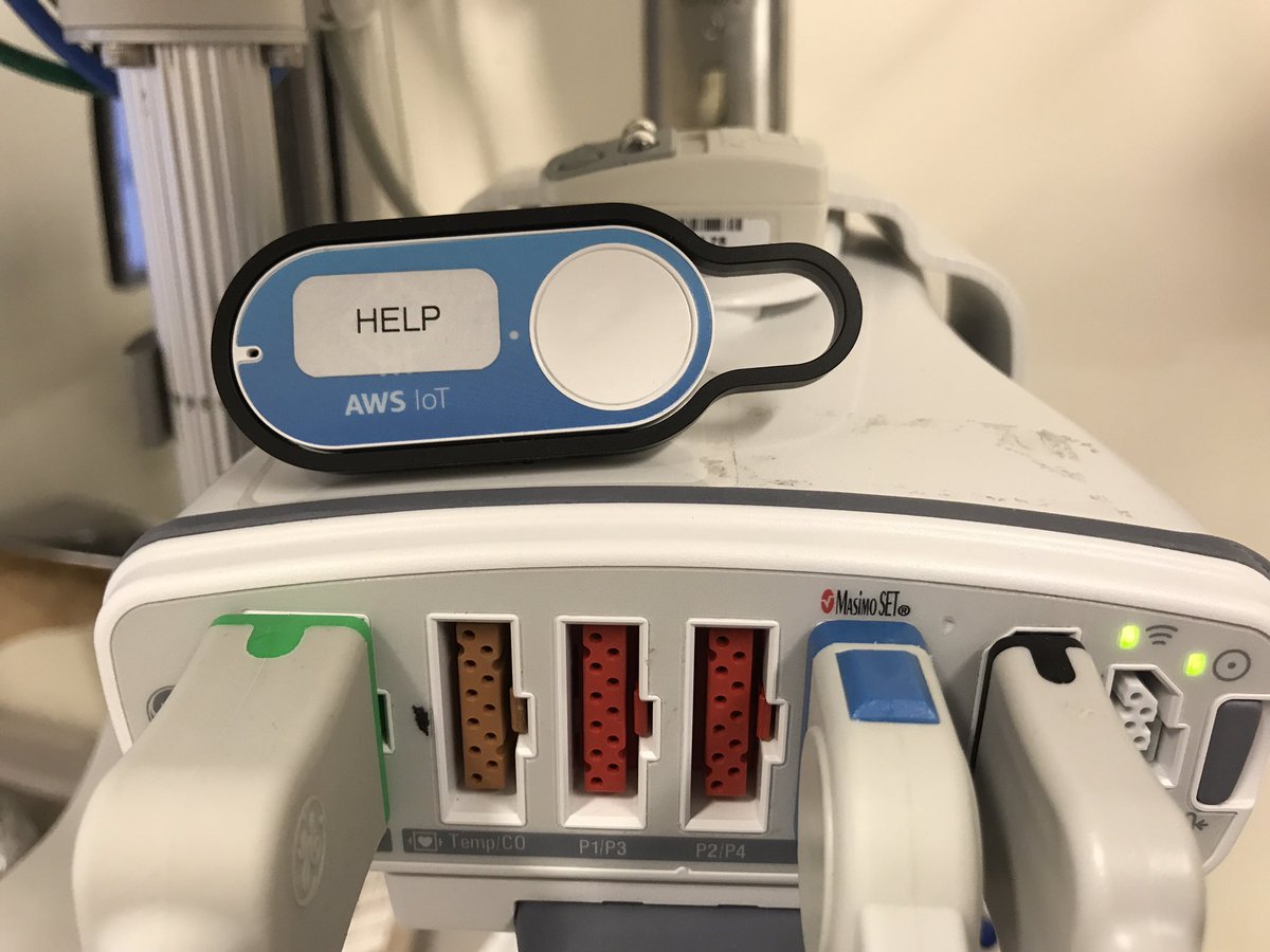 PeterRchai's tweet photo. If you could press a button for simple automated tasks in the #hospital. #IoT #button #amazon @visybl https://t.co/I4vbmwBBXu