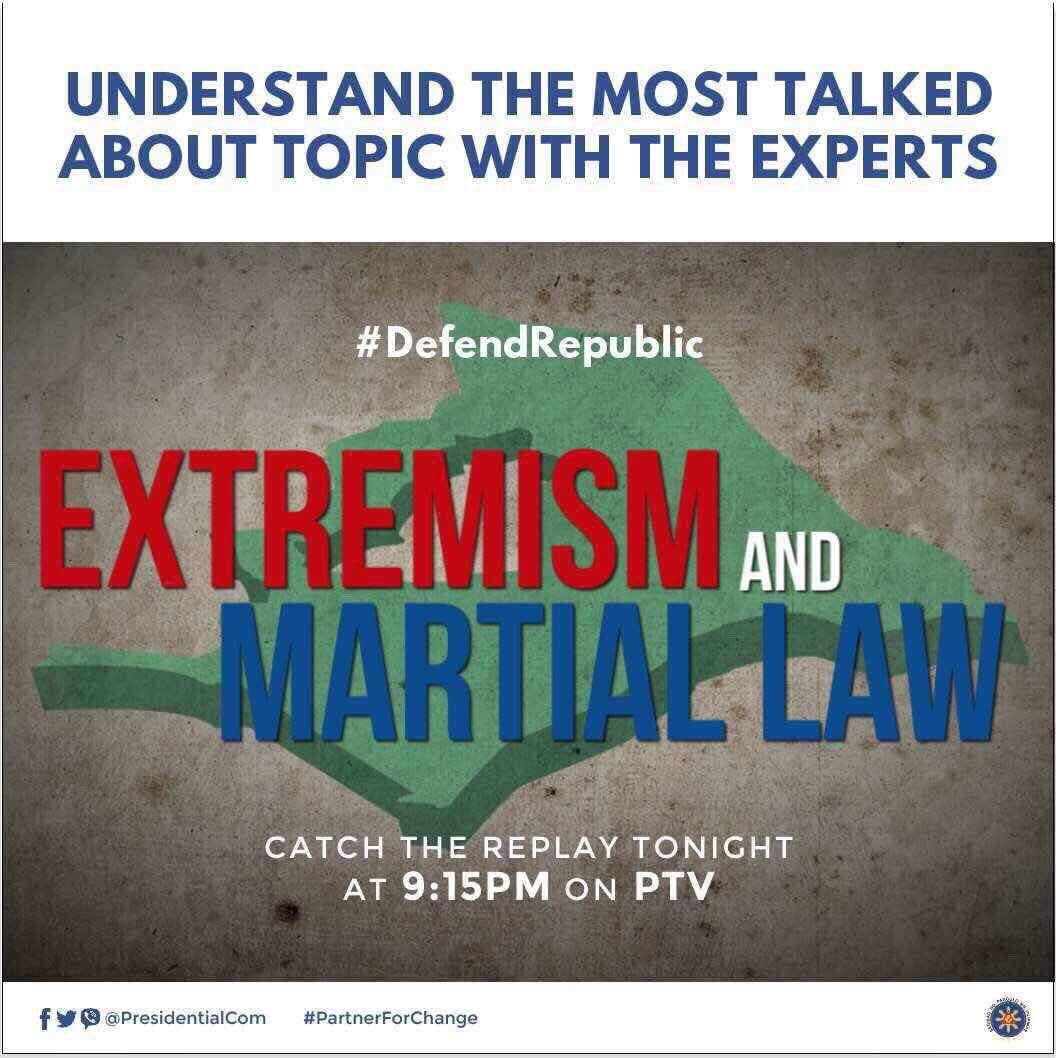 MykLopez's tweet photo. I support Martial Law to fight terrorism that poses a clear and present danger on our country. #DefendRepublic https://t.co/WG86DnGtUS