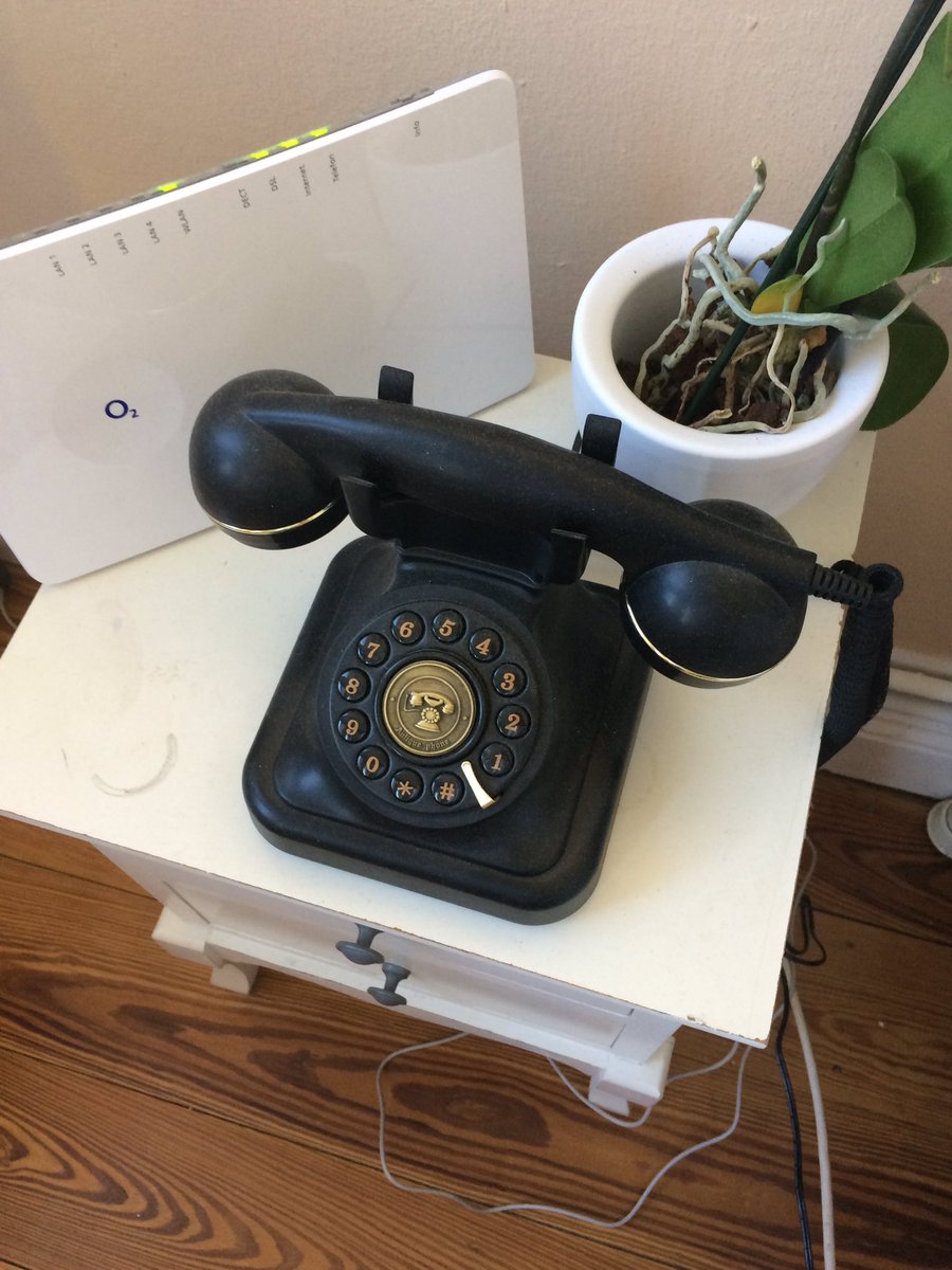 Festnetz klingelt.                       Aus sicher Entfernung angestubbst.  Wie so'n Neandertaler.