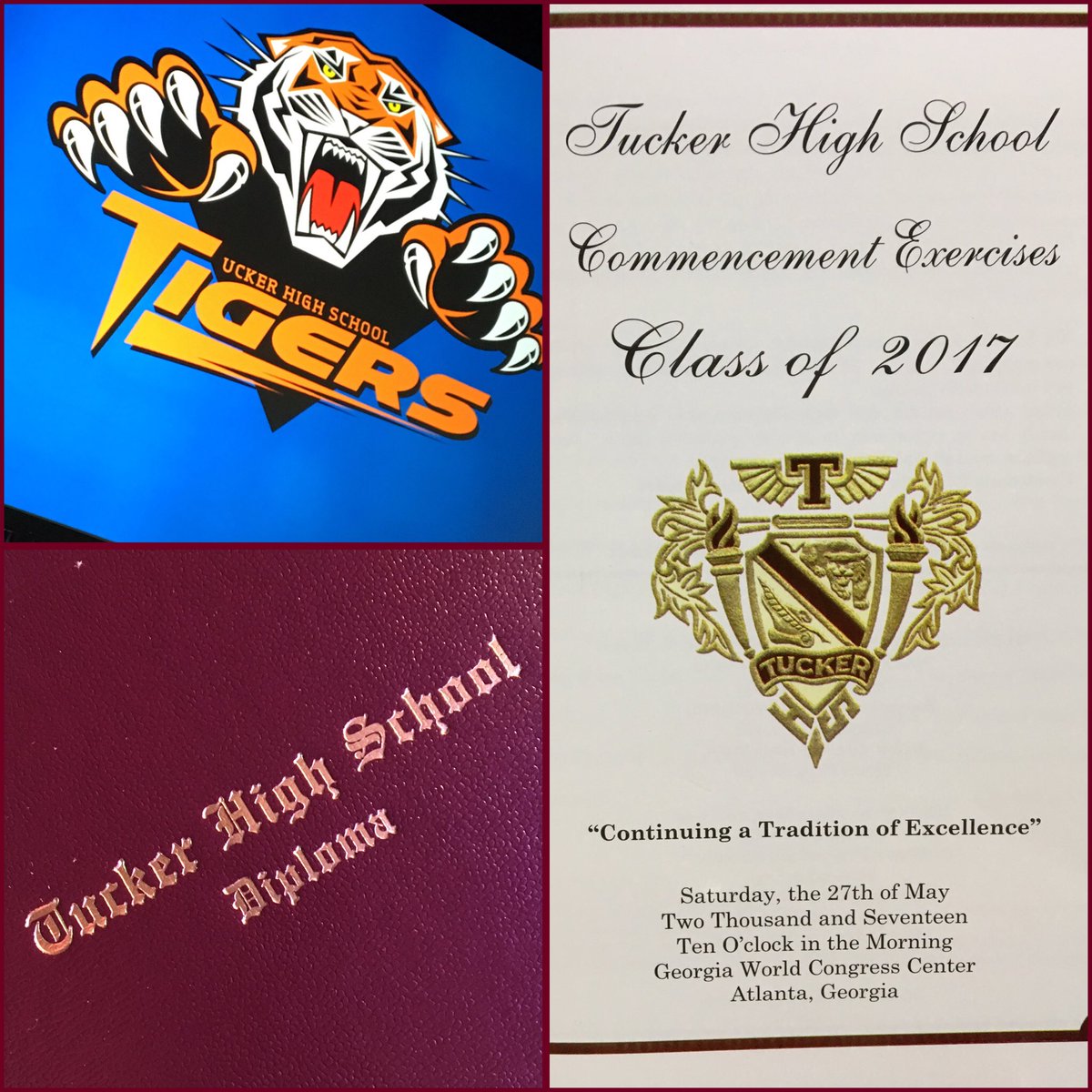 DeKalbSchools's tweet photo. 1st on the final day of #GradCentral2K17 are our Tigers from Tucker High School! Tune in to Facebook @ 10am to watch LIVE! 🙌🎓👩‍🎓👨🏽‍🎓👨🏽‍🎓 https://t.co/xSZeabrYFQ