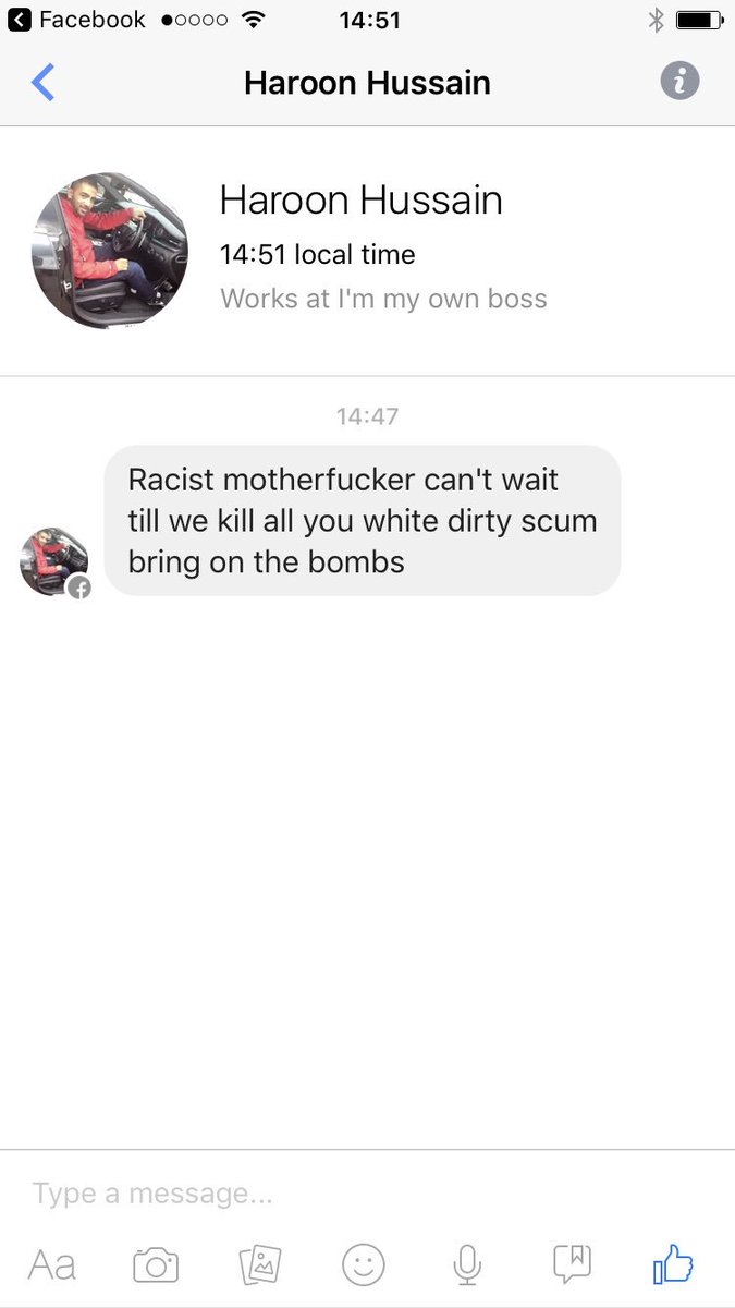 TRobinsonNewEra's tweet image. Calls me a racist whilst being racist . For some reason @bedspolice refuse to arrest them for aiming threats &amp;amp; hate at me