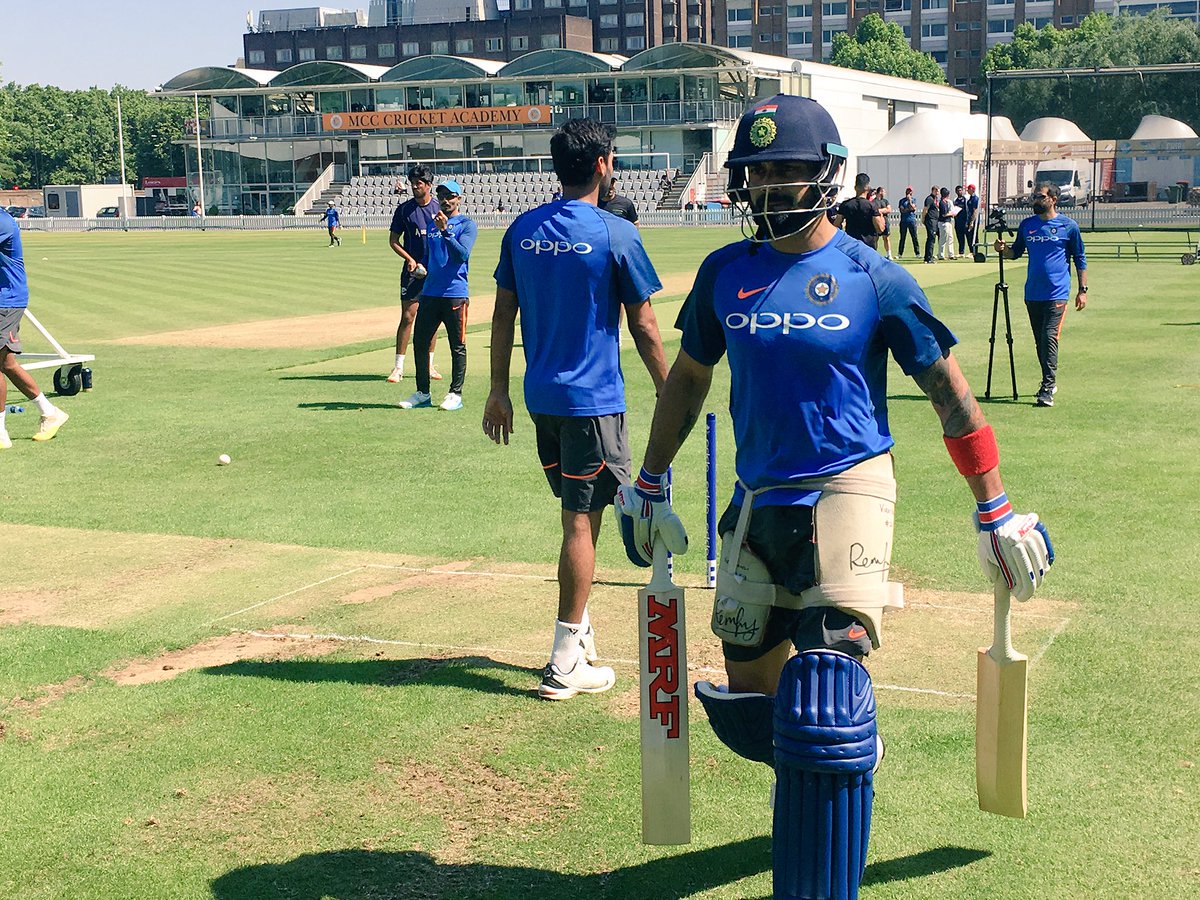 SportsbyHT's tweet photo. #CT2017 | Indian cricket team gears up for #ChampionsTrophy warm-up tie against New Zealand

SEE PICS: https://t.co/WDxlIOtVsR https://t.co/ycedKOHG57