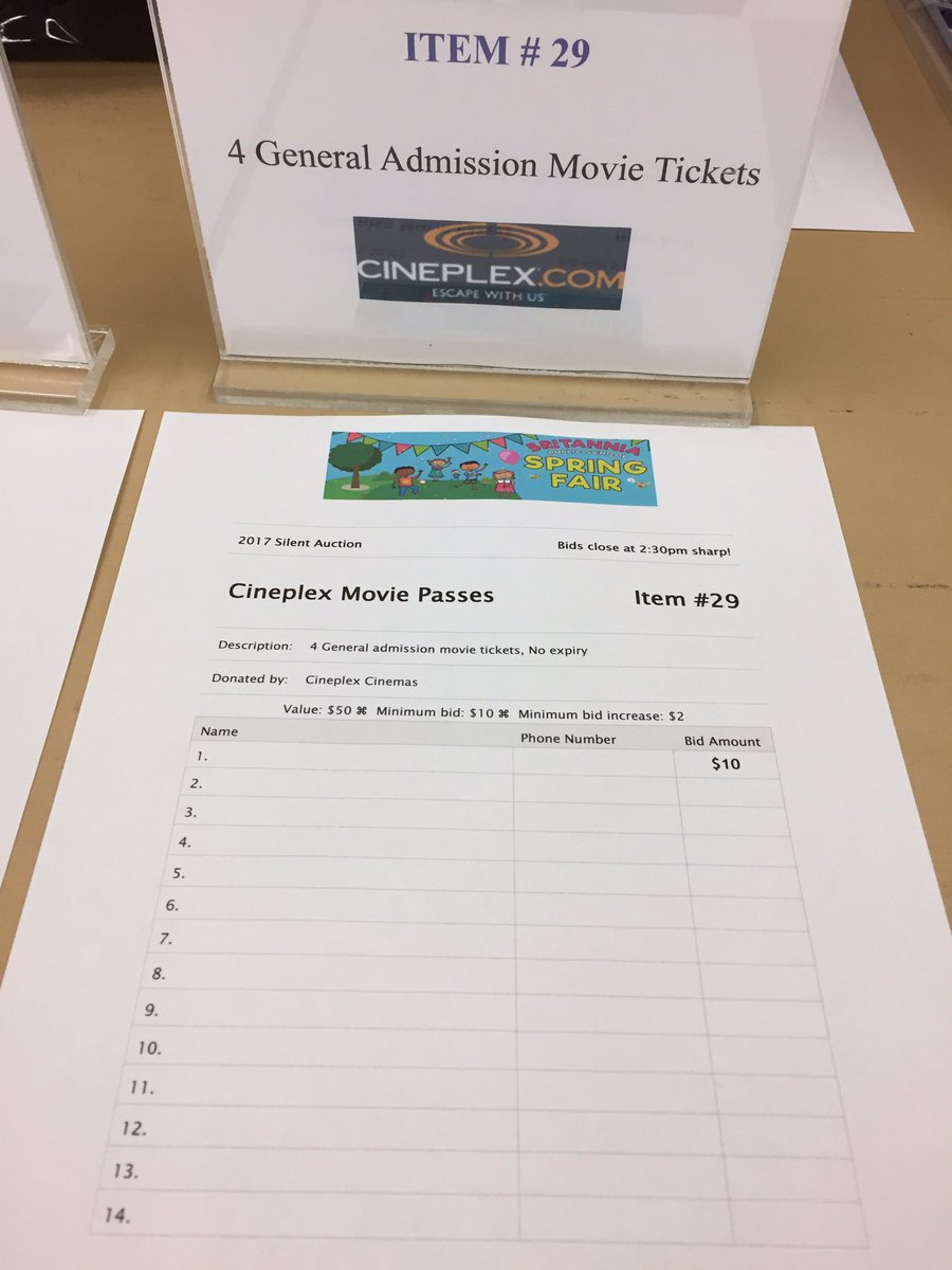 Britannia_Fair's tweet photo. Thank you @CineplexMovies Courtney Park for your donation to the @BritanniaPS spring fair happening today! Fundraising for outdoor ed. https://t.co/pOswstQw4M