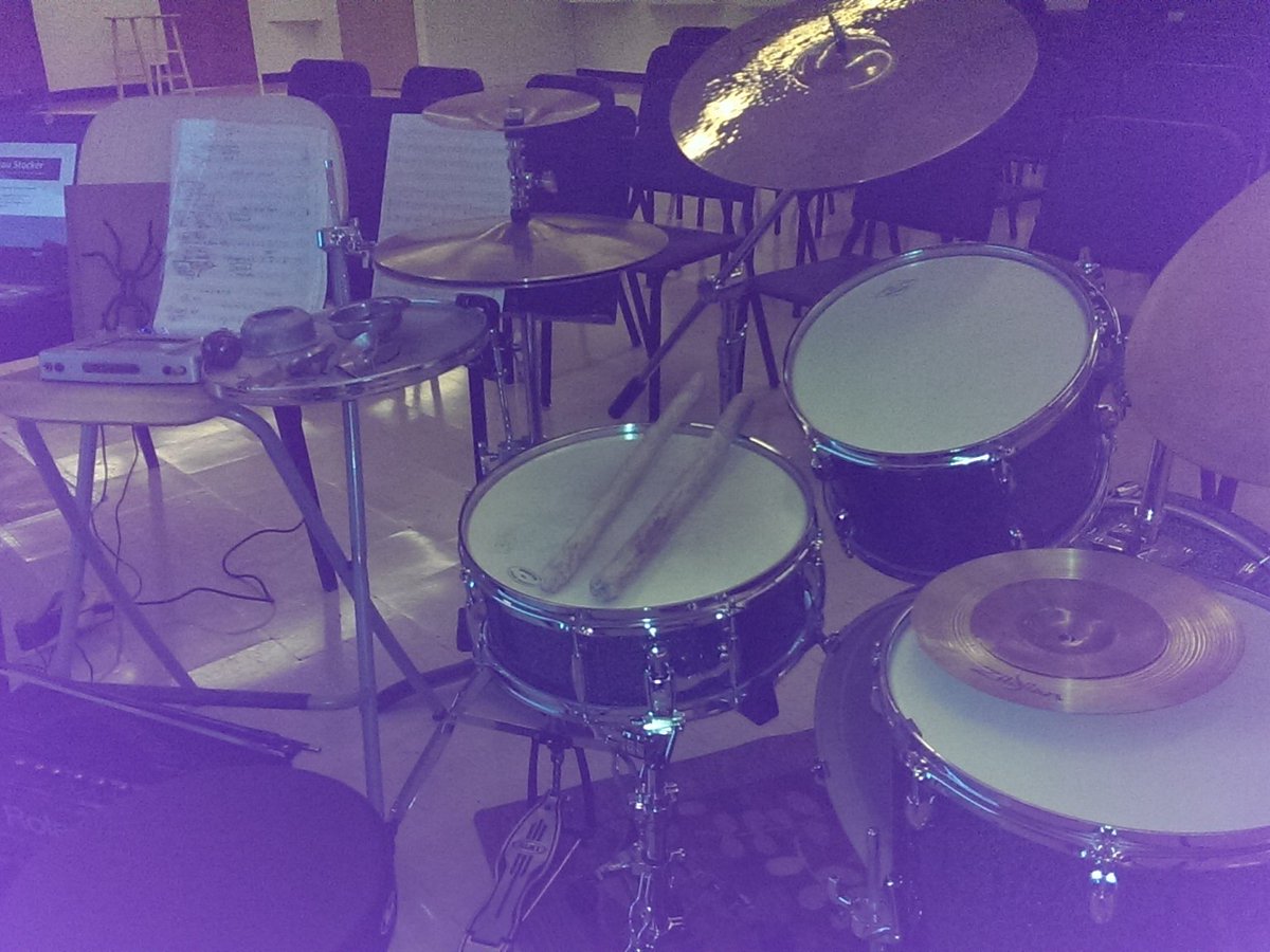 Getting set-up for my <a href="/Music_at_York/">Music at York</a> research presentation <a href="/iaspmca/">IASPM Canada</a> in Toronto this morning - yay drums!