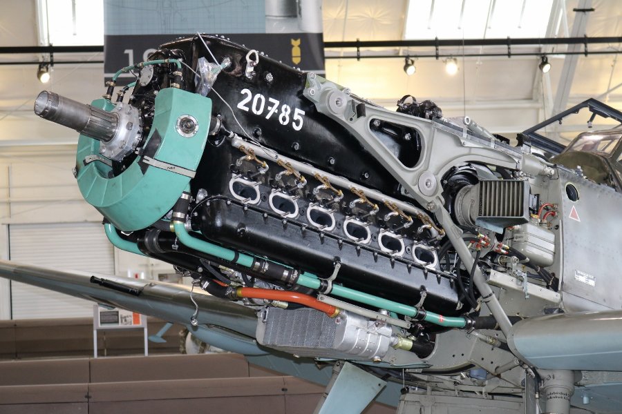 Inverted Ranger Airplane Engine Daimler-Benz DB 601Aa V12 inverted engine of the Bf 109E-3. Inverted ...