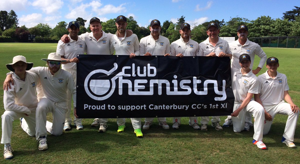 CanterburyCC1's tweet photo. 1sts are off out to field, defending 211 against @BickleyParkCC away. Sponsored by @ClubChem https://t.co/1lMzOuMWuQ