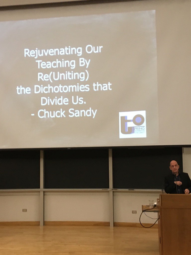 LanguageArtsSci's tweet photo. #ChuckSands opens the closing plenary at #TOSCON17 His writing workshop last night was SO exhilarating @TESLOntario https://t.co/kvE2roeJQJ