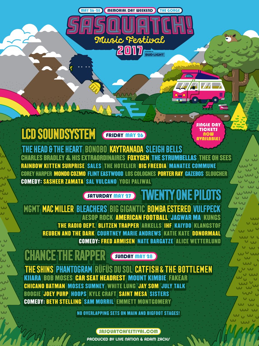 fungodo's tweet photo. Sasquatch Music Festival at the Gorge Amphitheatre - https://t.co/yj1ecqoTln
#Sasquatch2017 #MemorialDayWeekend #twentyonepilots #FunGoDo! https://t.co/6WAUTRFRIO