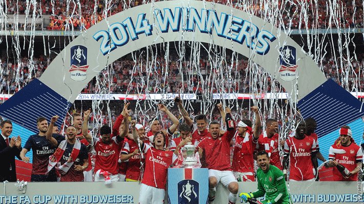 DareToWenger's tweet photo. 3 FA Cup wins in 4 seasons is extremely impressive. 

Beaten Everton, Spurs, Liverpool, United, City &amp; Chelsea during that run. https://t.co/56chLBFCZa