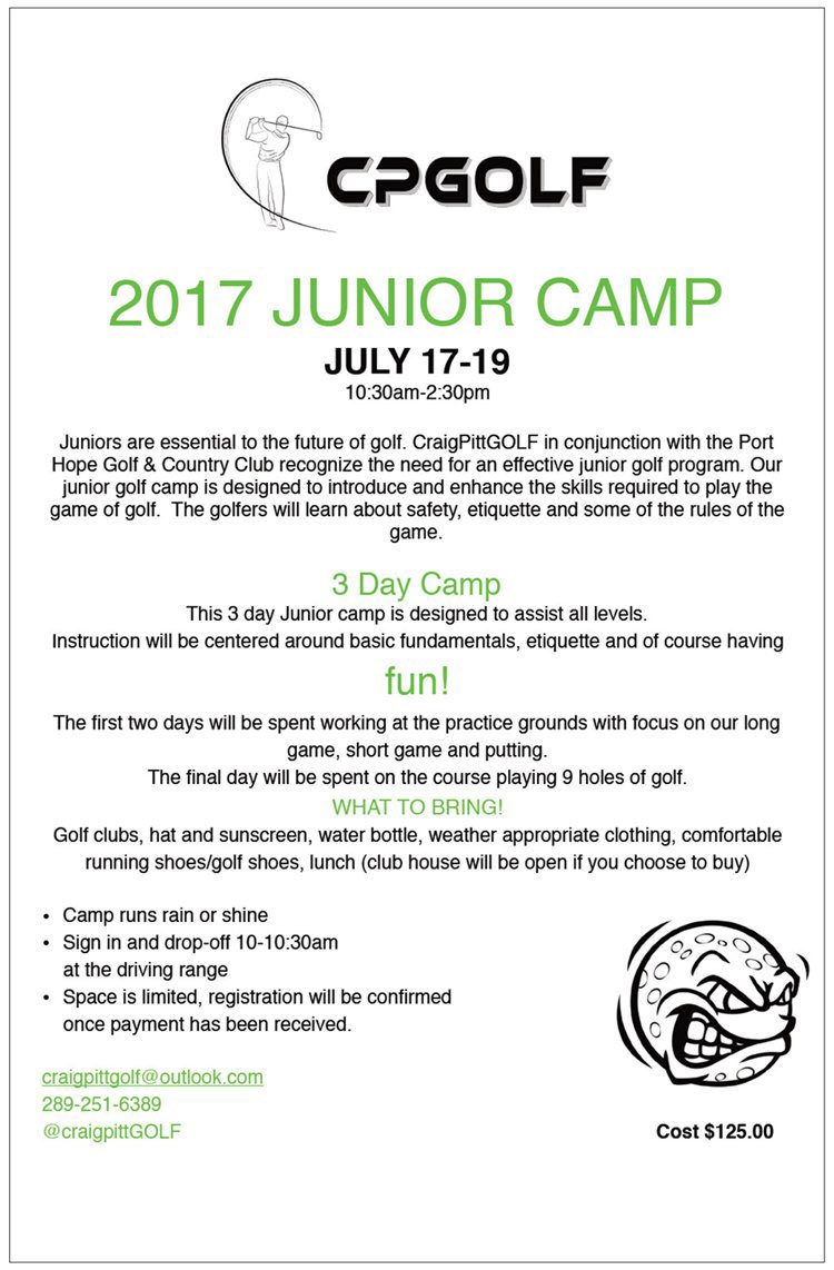 CraigPittGolf's tweet photo. Forms are in the Port Hope Golf Course clubhouse. Signup now while there is still space! @PortHopeGolf https://t.co/mpGFQIpThK