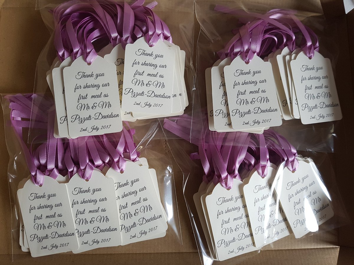 customisedbysha's tweet photo. First meal gift tags https://t.co/A3WhDJvDSv #wedding #firstmealtags #gifttags #personalisedwedding #personalsedgifttags https://t.co/NUmQESRWPS