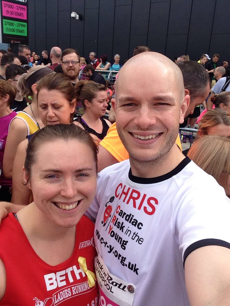 bethamahon's tweet photo. The Marathon wasn't enough so we did a 5k today and we're doing a half marathon tomorrow! @CRY_UK @myheart_UK #WPW #cured #runningcouple https://t.co/tE2oJryoly