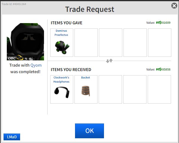 Roblox Trading For A Dominus