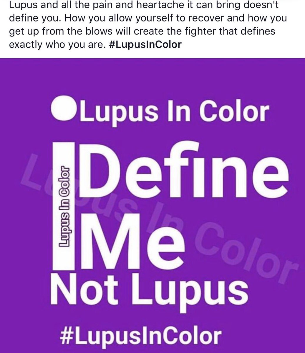 lupusincolor's tweet photo. Lupus and all the pain and heartache it can bring doesn't define you.... #LupusInColor https://t.co/k0h9xs42Er