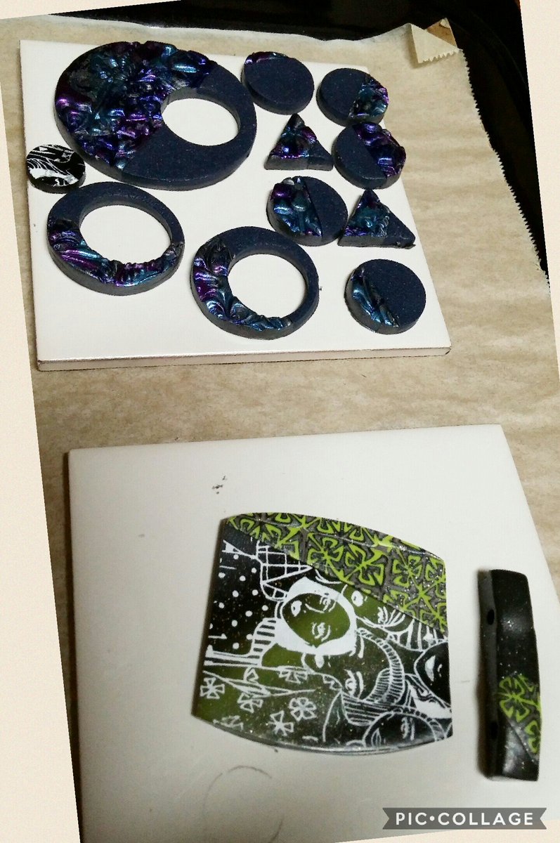 itsuki38's tweet photo. 今から焼きます。
#ポリマークレイ #polymerclay #handmade #ハンドメイド #ハンドメイドアクセサリー #粘土 #fimo #プレモ #オーブン粘土 #moiko #silkscreen https://t.co/vsdxox8OJG