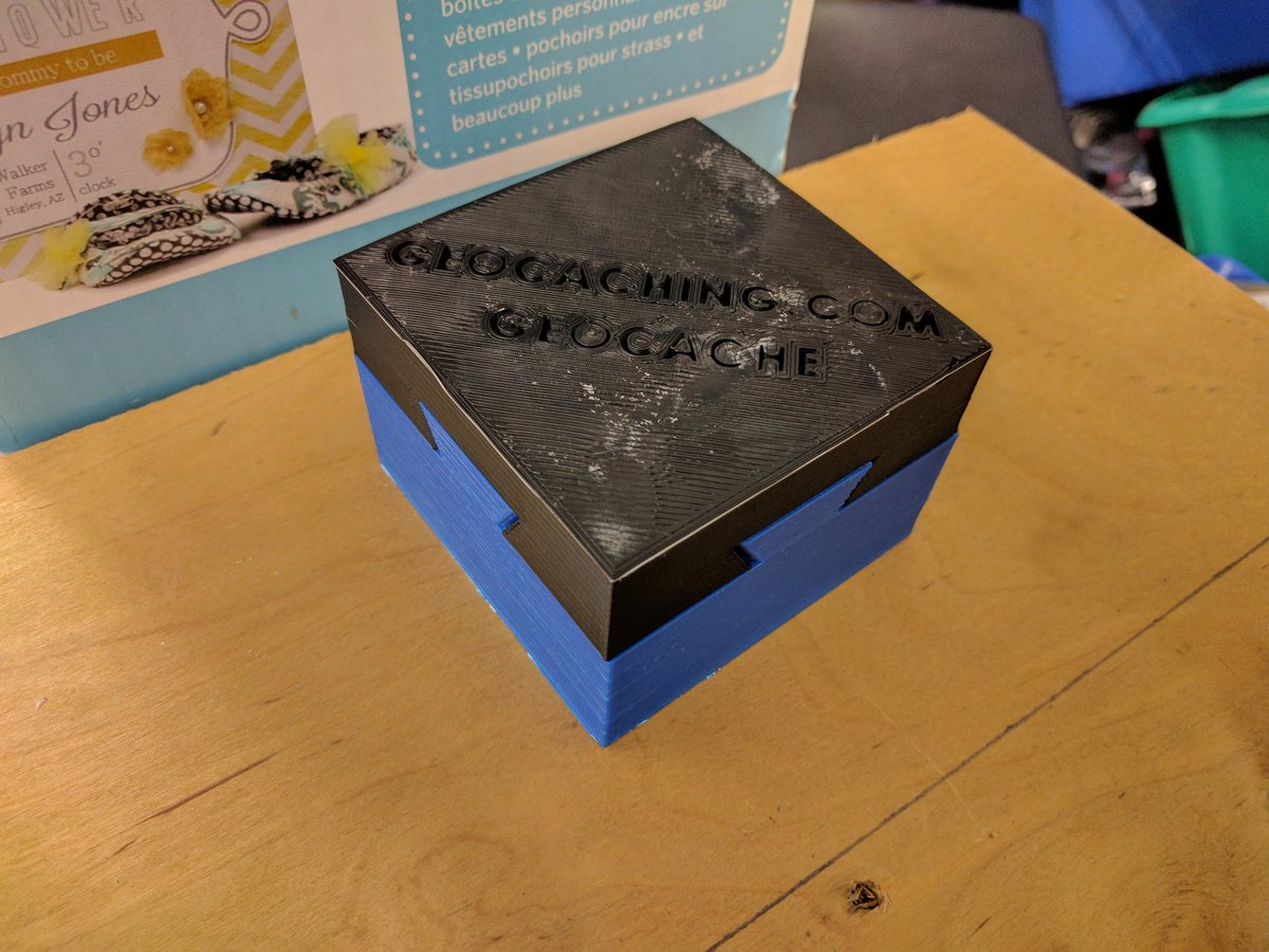 olb1992's tweet image. New puzzle cache design. Bit loose but I&apos;ll work on the design we other prints. #Geocaching #PuzzleCache #3Dprinting