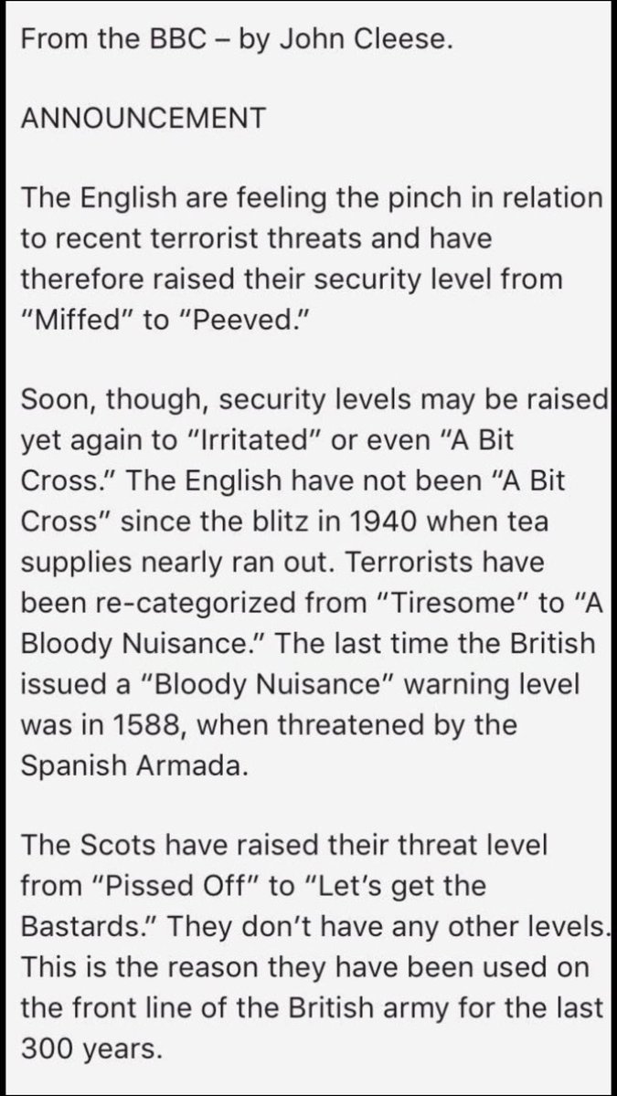 One of my absolute favourites from #BritishThreatLevels😂😂😂
Apologies if you've seen it a gazillion times but it's soooo Bri'ish😁👊🏼🇬🇧