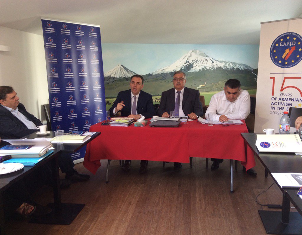 eafjd's tweet photo. Deputy @MFAofArmenia K. Nazaryan briefing the #ANCs of #Europe on the latest developments in #EU #Armenia relations https://t.co/w0zQVDod7L