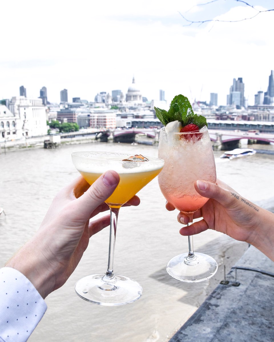 Sipping cocktails at <a href="/OxoTowerWharf/">Oxo Tower Wharf</a>, what a view! 🍹✨ #oxotower #HappySaturday #london