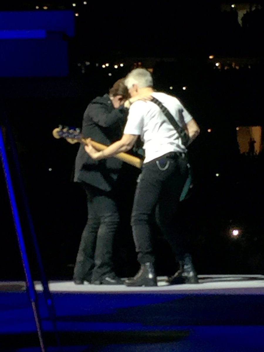 U2Amit's tweet photo. #U2Dallas A moment shared during One. Brotherhood. Fantastic show last night! #U2 #Bono #Adam #U2TheJoshuaTree2017 https://t.co/C3WbbZIOwn