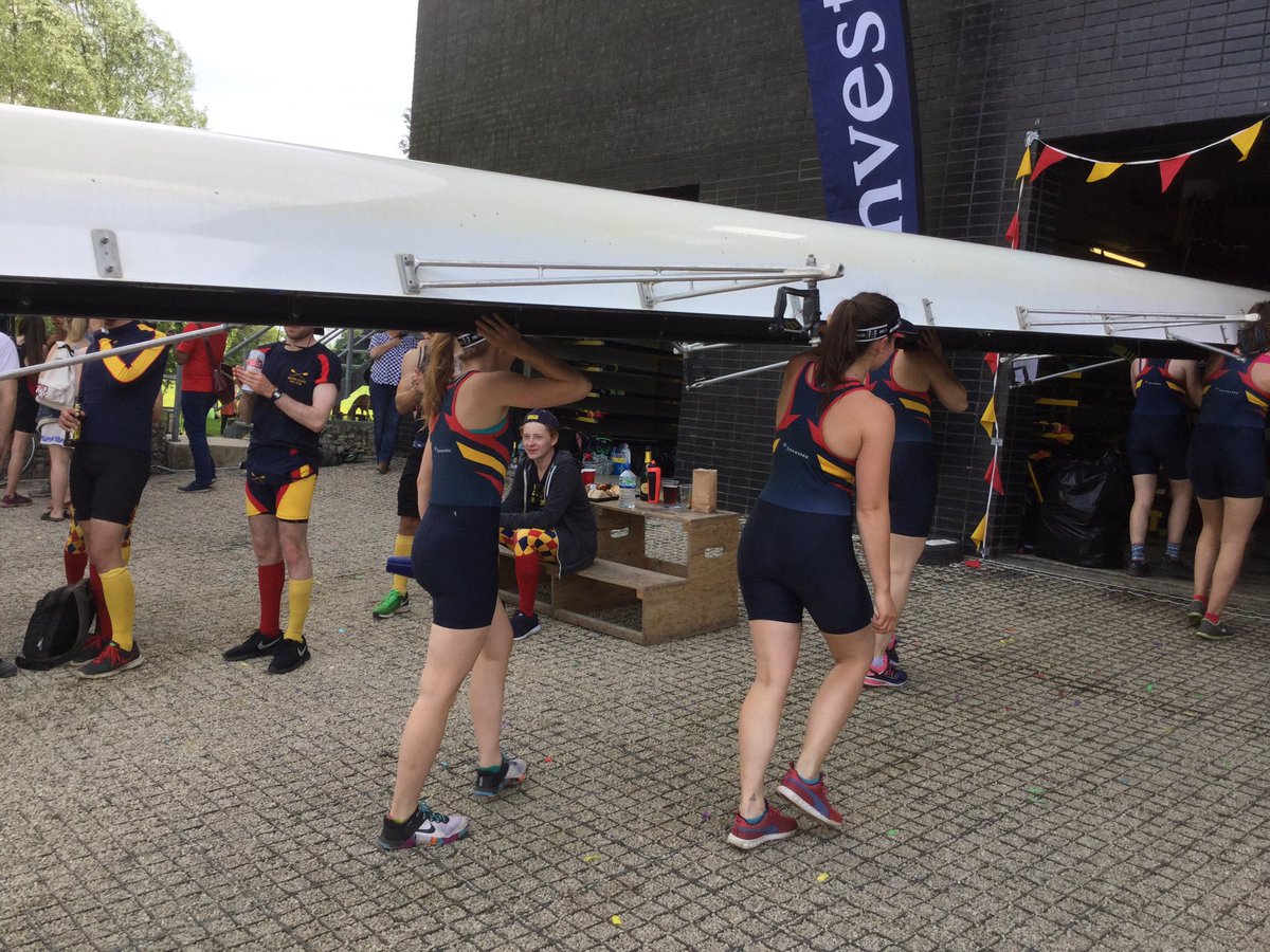 WolfsonRowing's tweet photo. A great #eights17 campaign ends with a powerful #rowover by W1: +1 & 6th place in WDiv1, watch out @univbc in #eights18 ;) #FearTheWolf https://t.co/WfPVwFkimK