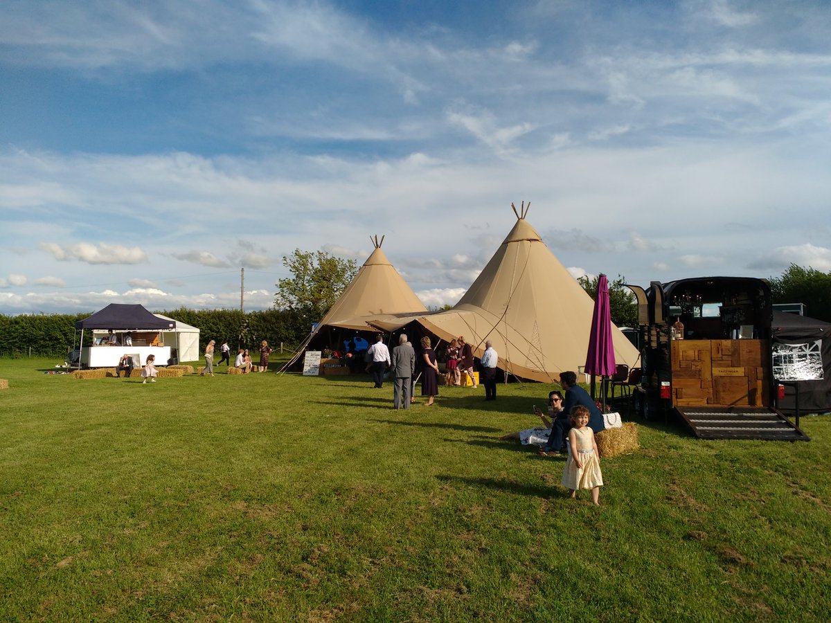 Amazing #tipi #wedding at Meadow Spires Farm with the wonderful <a href="/TheWildOven/">The Wild Oven</a> #mobilebars #eventbars