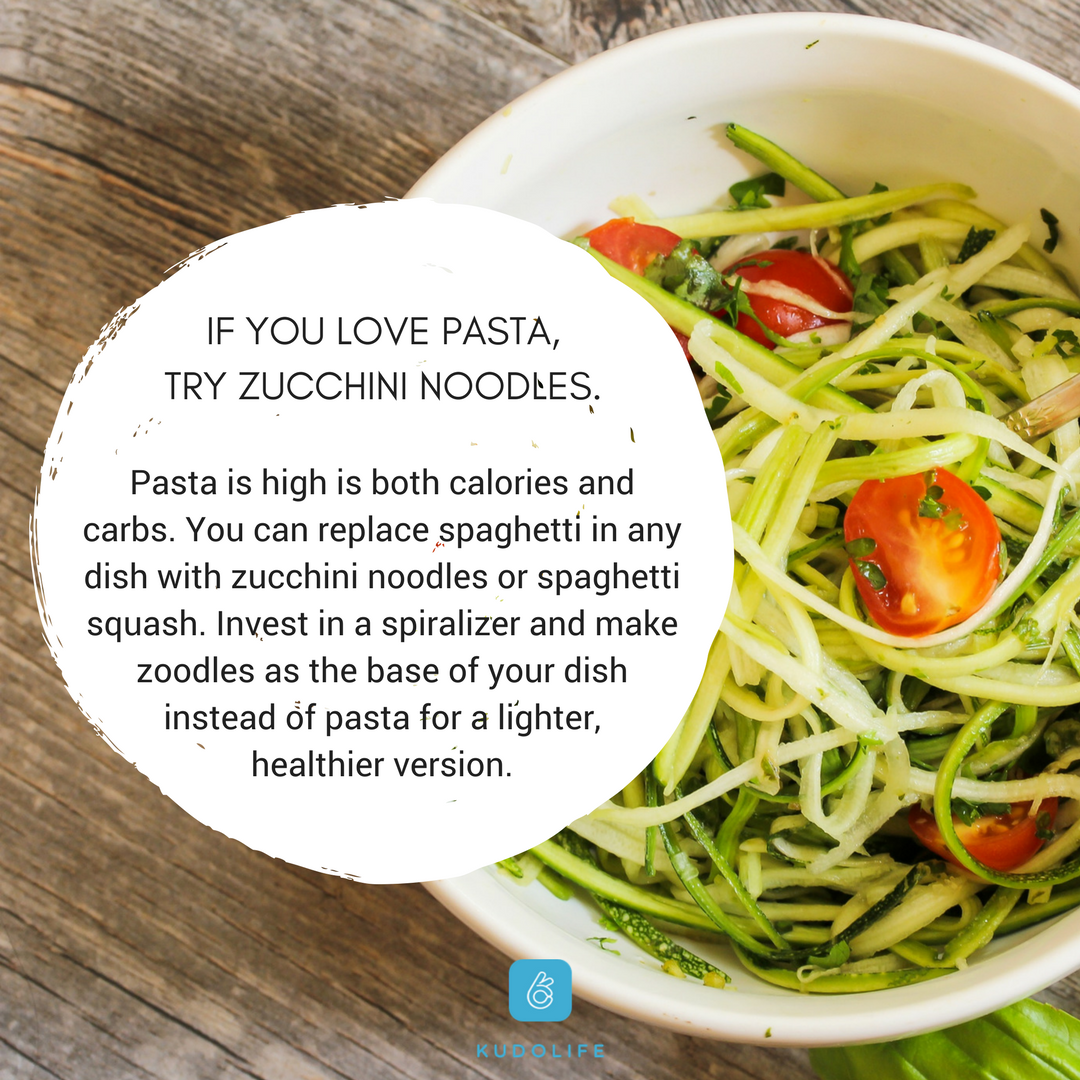 KudolifeApp's tweet photo. It’s still possible to enjoy a wide variety of foods while still maintaining a low-carb lifestyle. Try zucchini noodles! #diet #food #health https://t.co/09qL0IlkBM