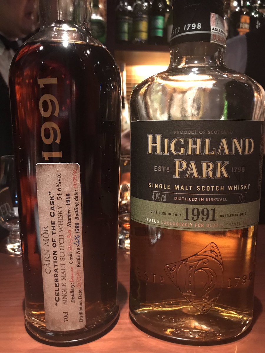 eNaraWhisky's tweet photo. 1991 @HighlandPark vs 1991 @bowmore at #BarButler #1991 https://t.co/neDiJ8Gu5q