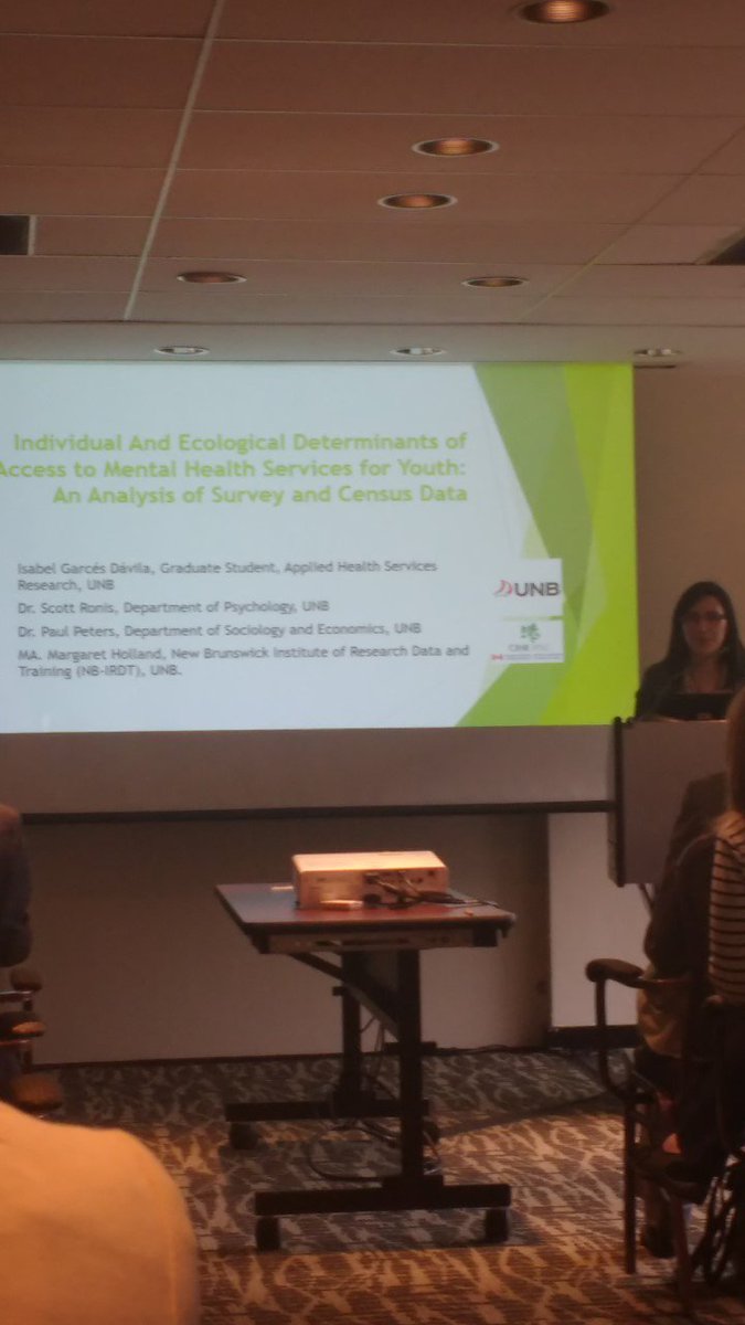 UNBFamilyLab's tweet photo. YFRL researchers David Miller and Isabel Garces Davila presenting on the Access Mental Health project at #CAHSPR2017 earlier this week! https://t.co/BuCqhFuZOm