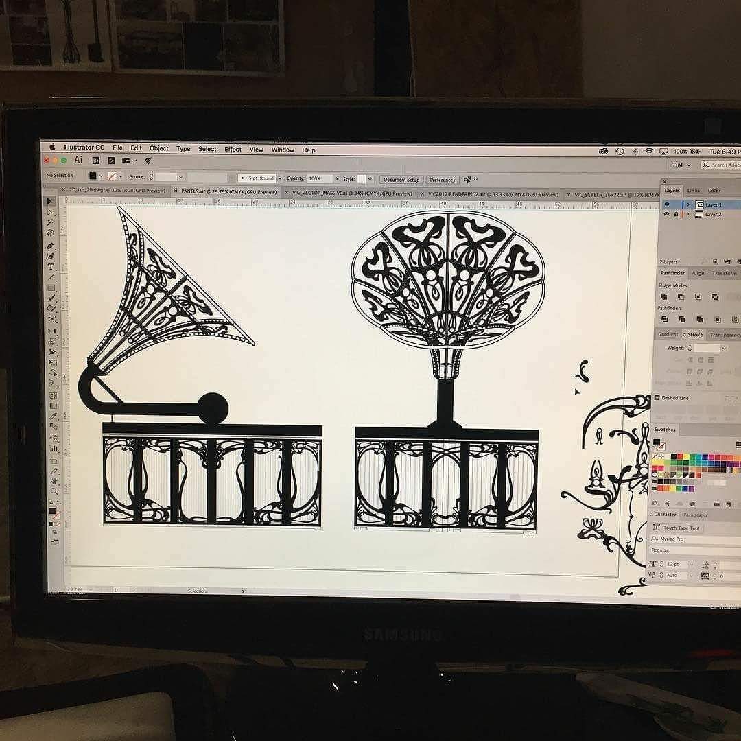 We're back at the drawing board. Here's a glimpse on how the filigree on the box panels might look like