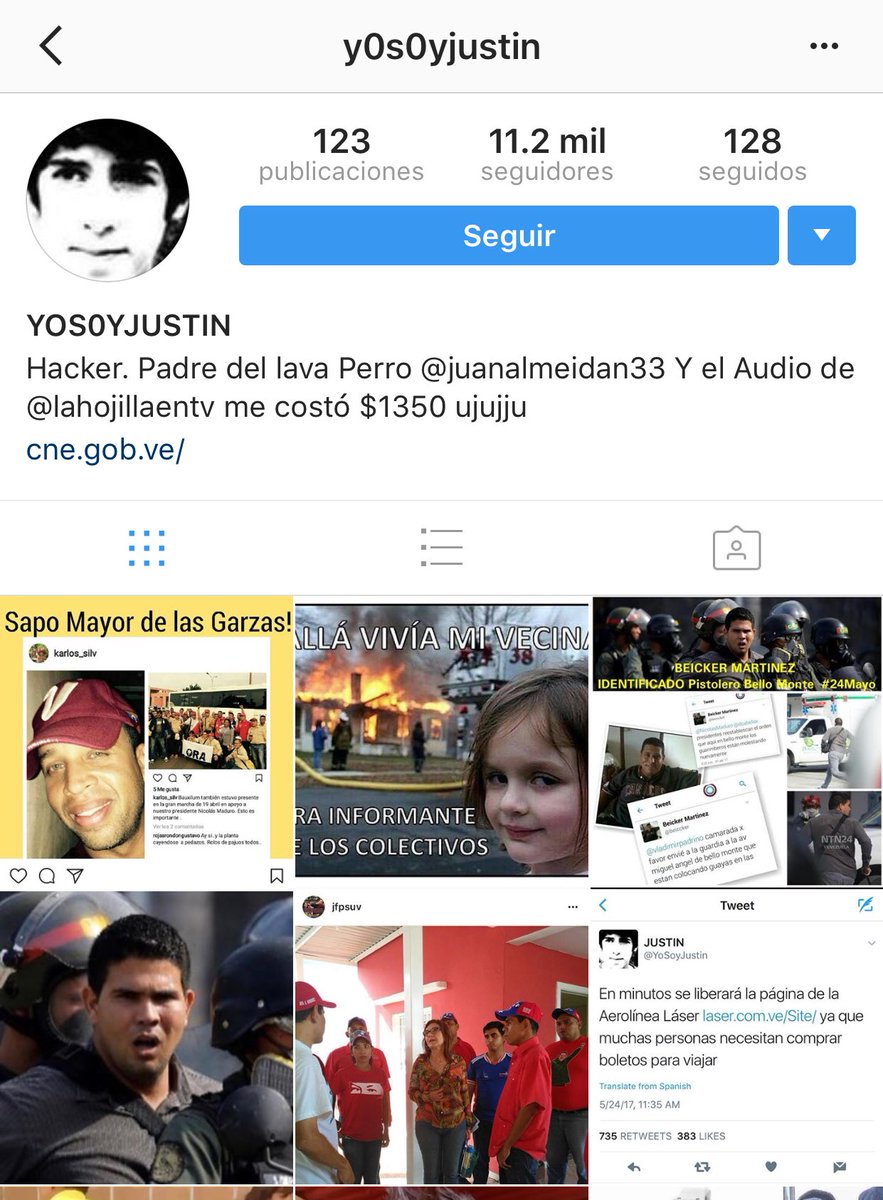 LaBellaHDP's tweet photo. Atención! Este es un impostor en Instagram! Está buscando pescar incautos! No es el verdadero .@YoSoyJustin por favor darle block #TeamHDP https://t.co/vucMwnzbXv