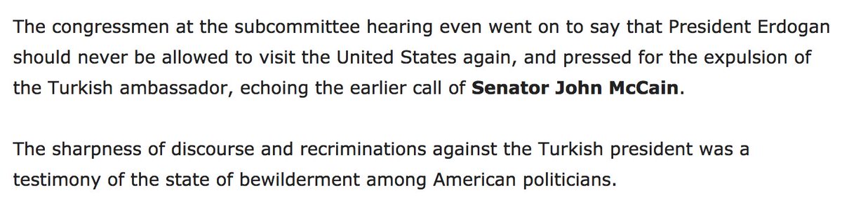 لجنة الشؤون الخارجية بمجلس النواب الأمريكي: أردوغان لم يعد مرغوبا في أمريكا ويجب ألا يسمح له بزيارتها وعلينا الضغط من أجل طرد السفير التركي.