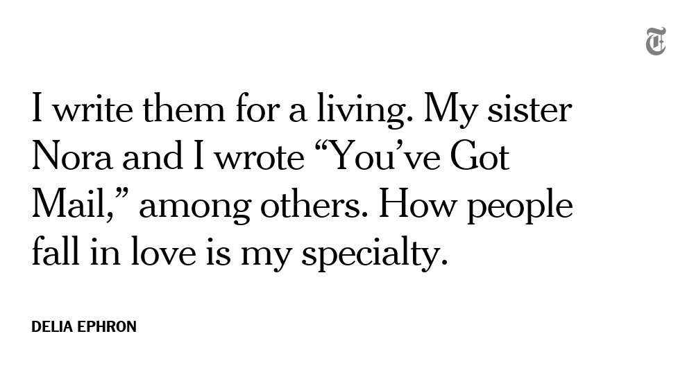 nytopinion's tweet photo. After 54 years, we fell in love. I thought I’d fallen into my own romantic comedy, writes Delia Ephron https://t.co/XN3kqmScPL https://t.co/kXcrLM0Ez7